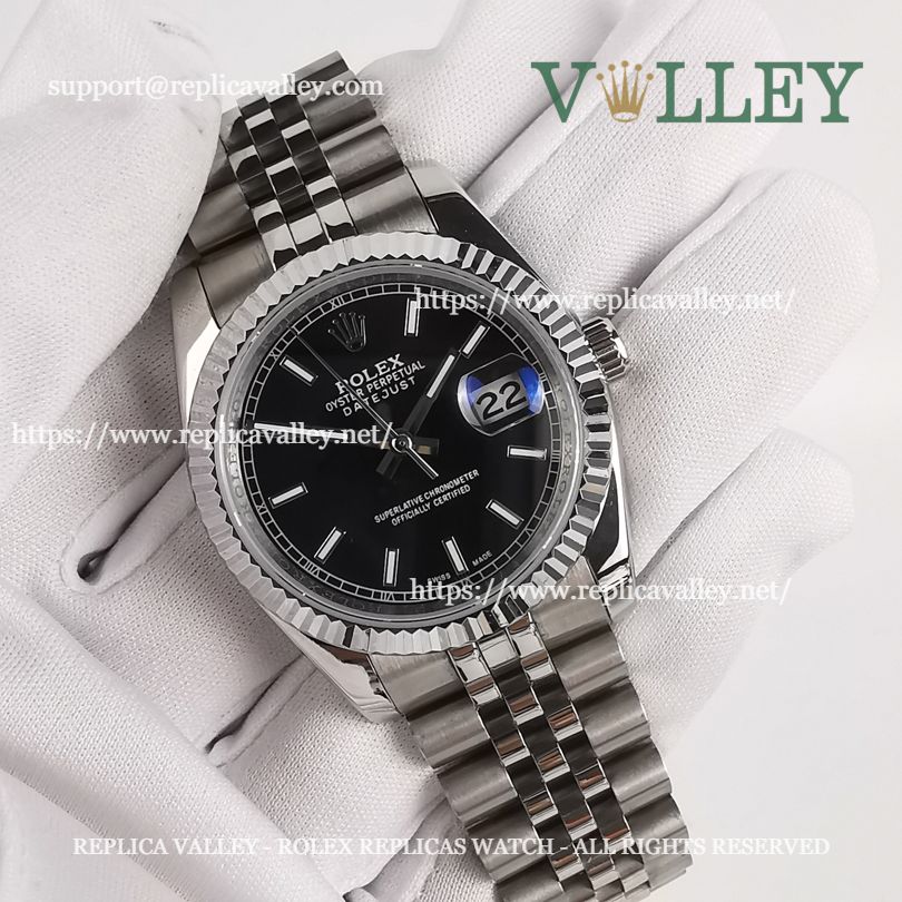 DJ36006 Rolex Datejust 116234 Fluted Bezel Black Dial