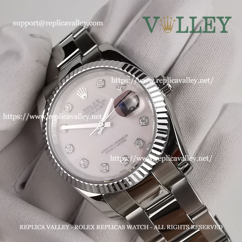 DJ36107 Rolex Datejust 116234 MOP Pink Diamond Dial Oyster Bracelet