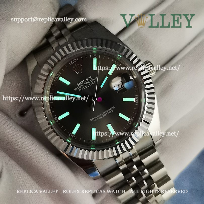 DJ41003 Rolex Datejust 126334 Fluted Bezel Slate Dial