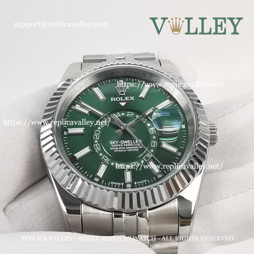 SKD014 Rolex Sky-Dweller 326934 Jubilee Bracelet Mint Green Dial