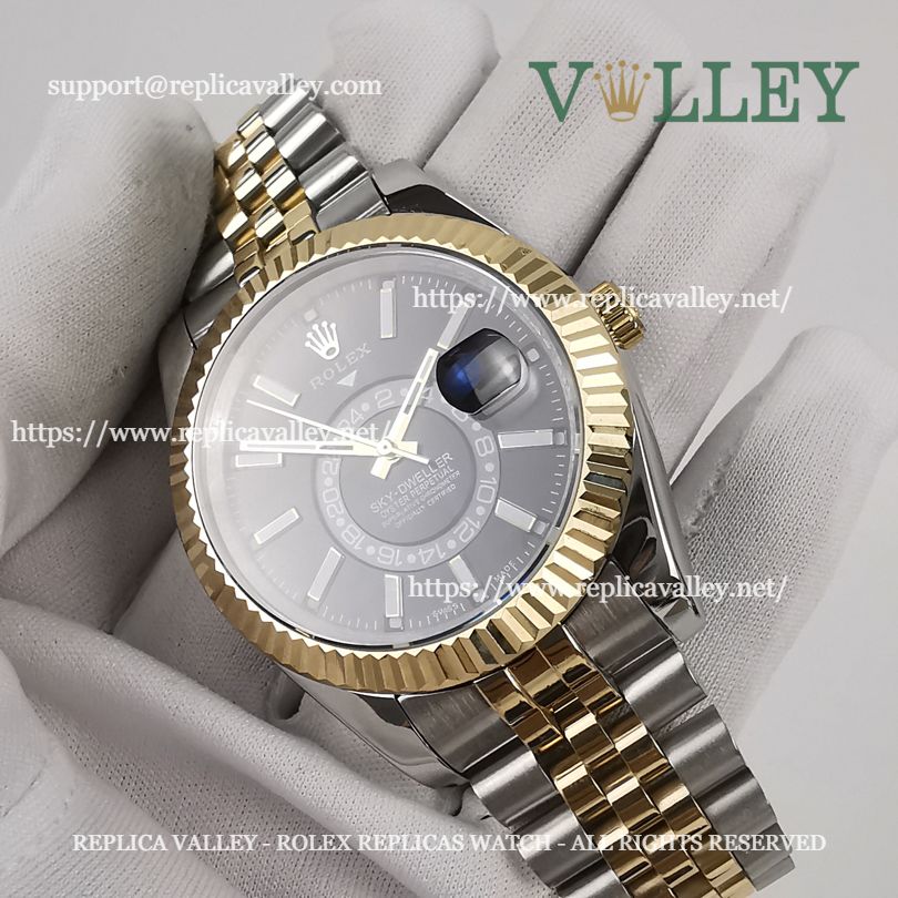 SKD112 Rolex Sky-Dweller 326933 Jubilee Bracelet Black Dial