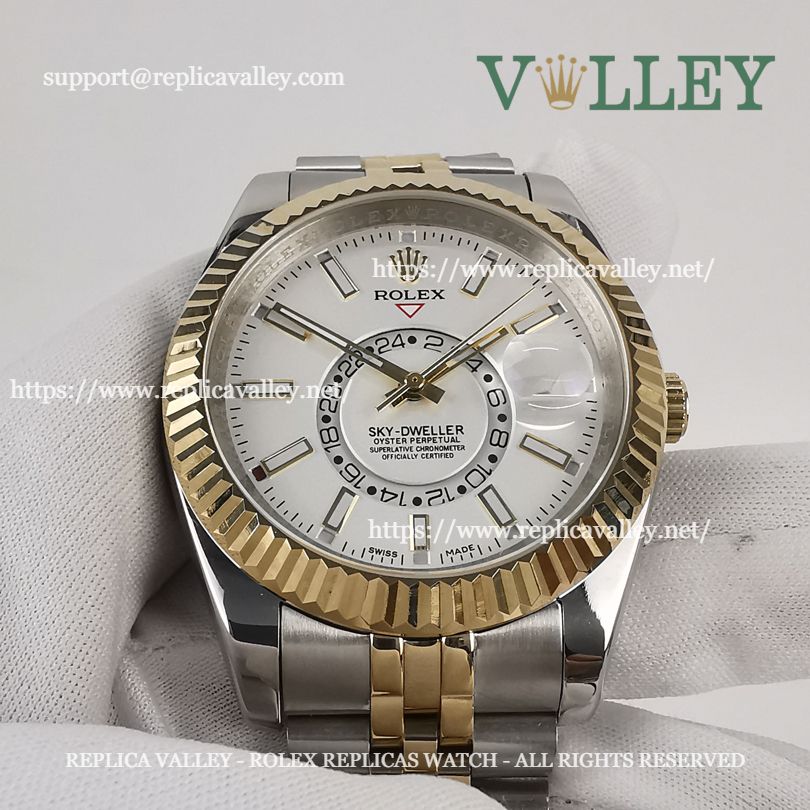 SKD113 Rolex Sky-Dweller 326933 Jubilee Bracelet White Dial