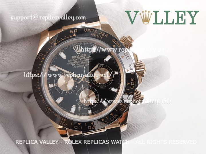 Rolex Daytona Replica 116515LN Rose Gold Black Dial