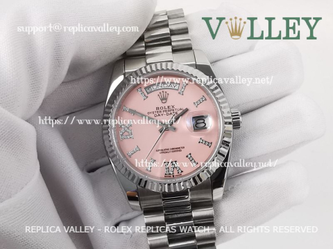 DD36005 Rolex Day-Date 128239 Fluted Bezel Pink Opal Dial