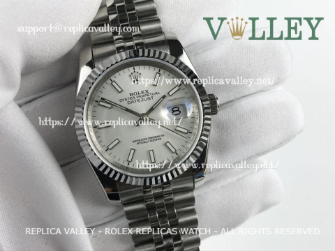 DJ36053 Rolex Datejust 126234 Fluted Bezel Silver Dial