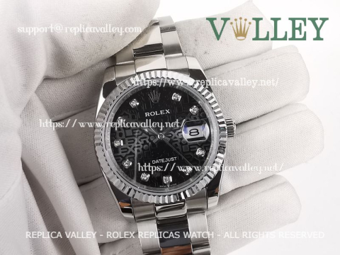 DJ36104 Rolex Datejust 116234 Black Jubilee Diamond Dial Oyster Bracelet