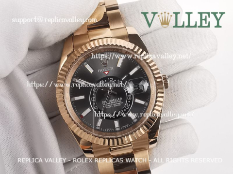 SKD201 Rolex Sky-Dweller 326935 Oyster Bracelet Dark Rhodium Dial