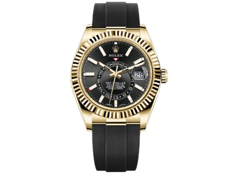 SKD321 Rolex Sky-Dweller 326238 Rubber Strap Black Dial