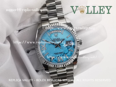 DD36006 Rolex Day-Date 128239 Fluted Bezel Turquoise Dial
