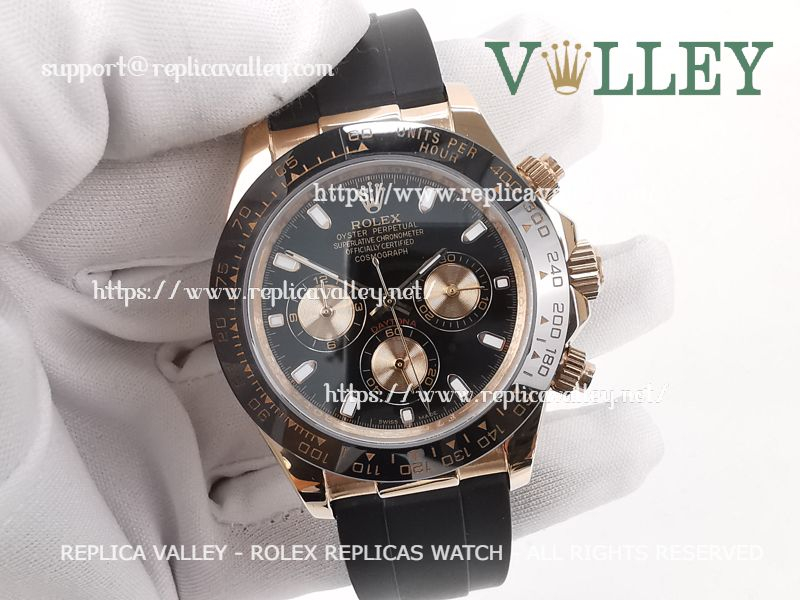 Rolex Daytona Replica 116515LN Rose Gold Black Dial